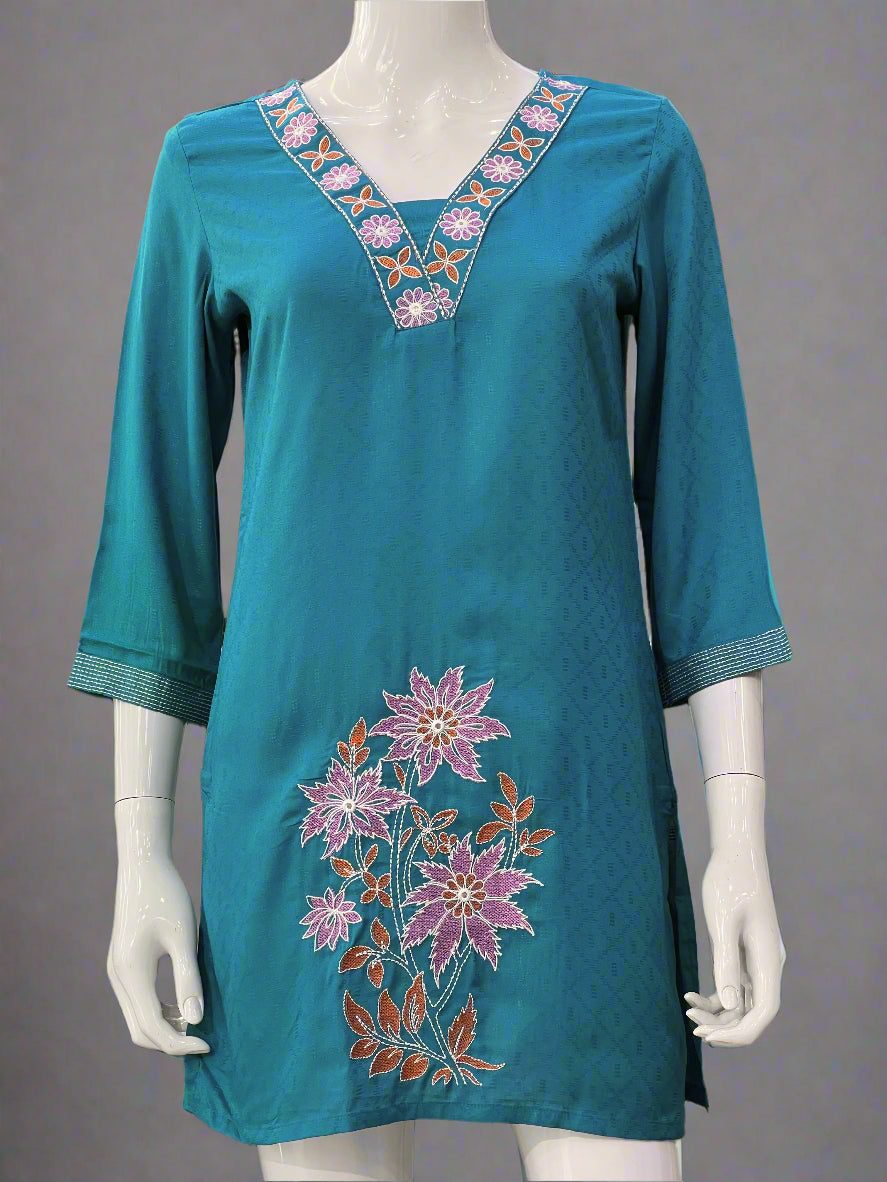 short embroidered kurta - sh 75767