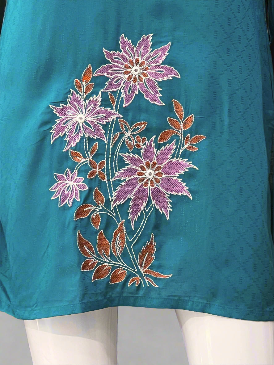 short embroidered kurta - sh 75767