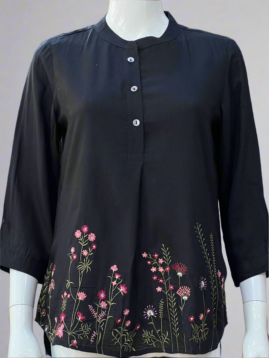 short embroidered kurti - sh 76167