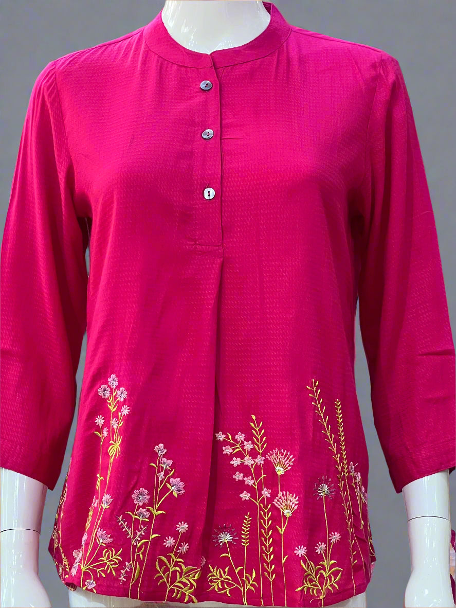 short embroidered kurti - sh 76167