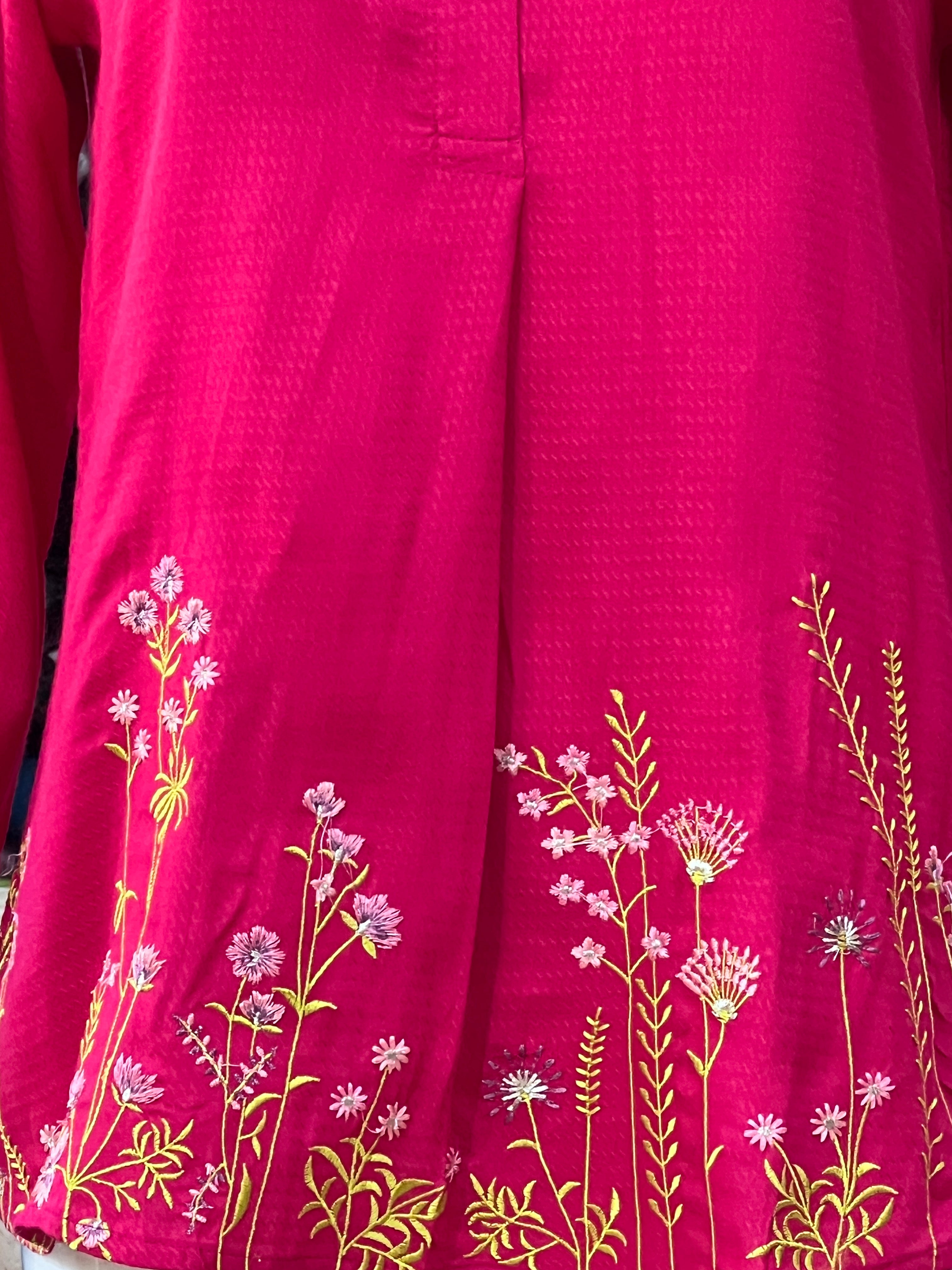 short embroidered kurti - sh 76167