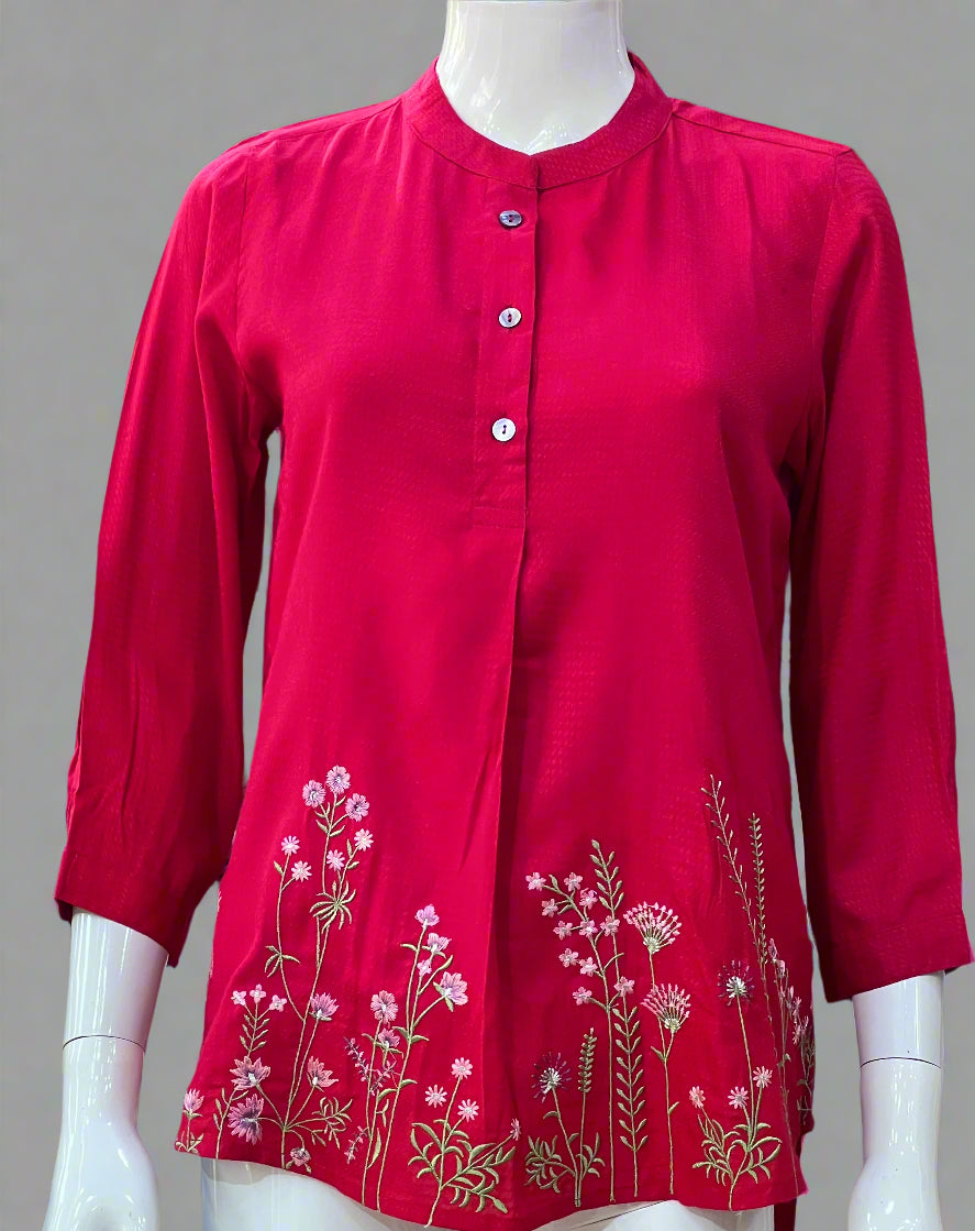 short embroidered kurti - sh 76167