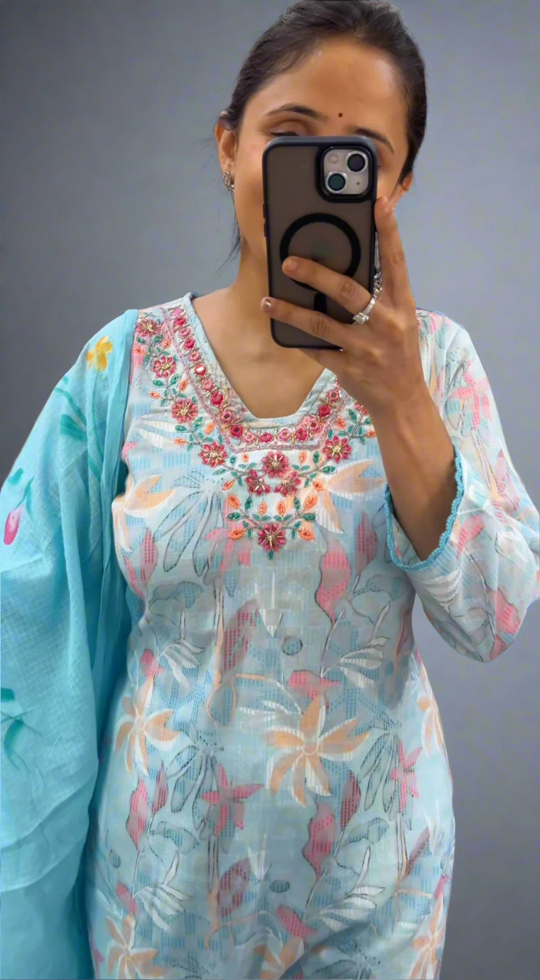 asnya jacquard cotton suit