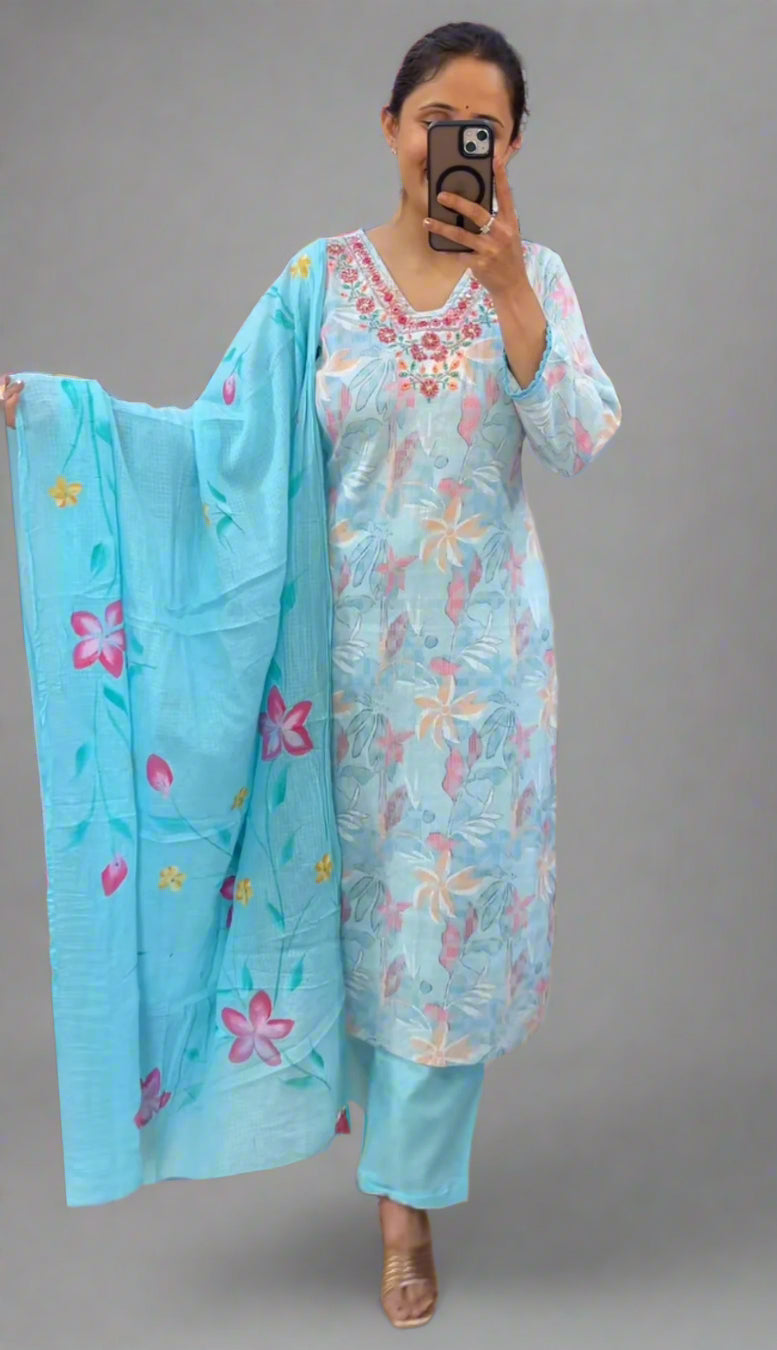 asnya jacquard cotton suit