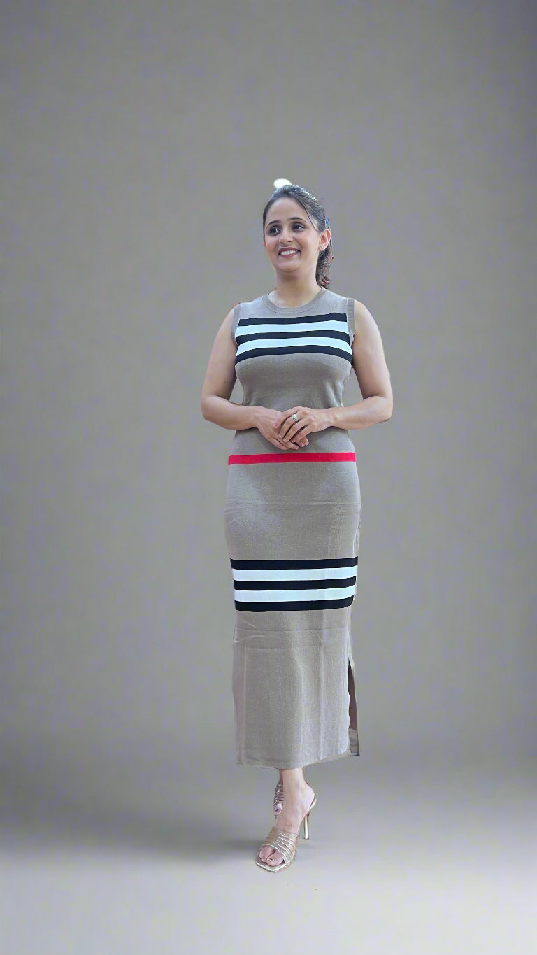 stripes long dress