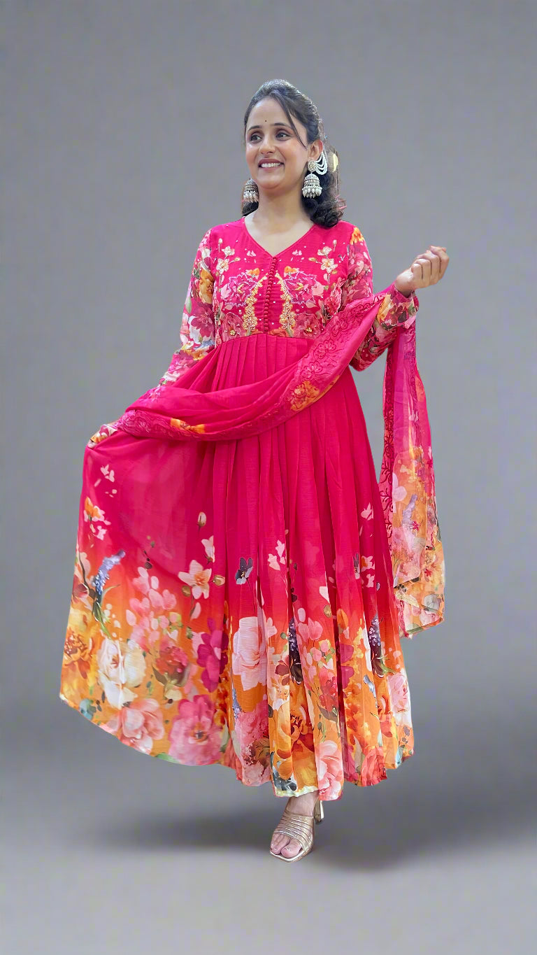 avya shiffon anarkali suit