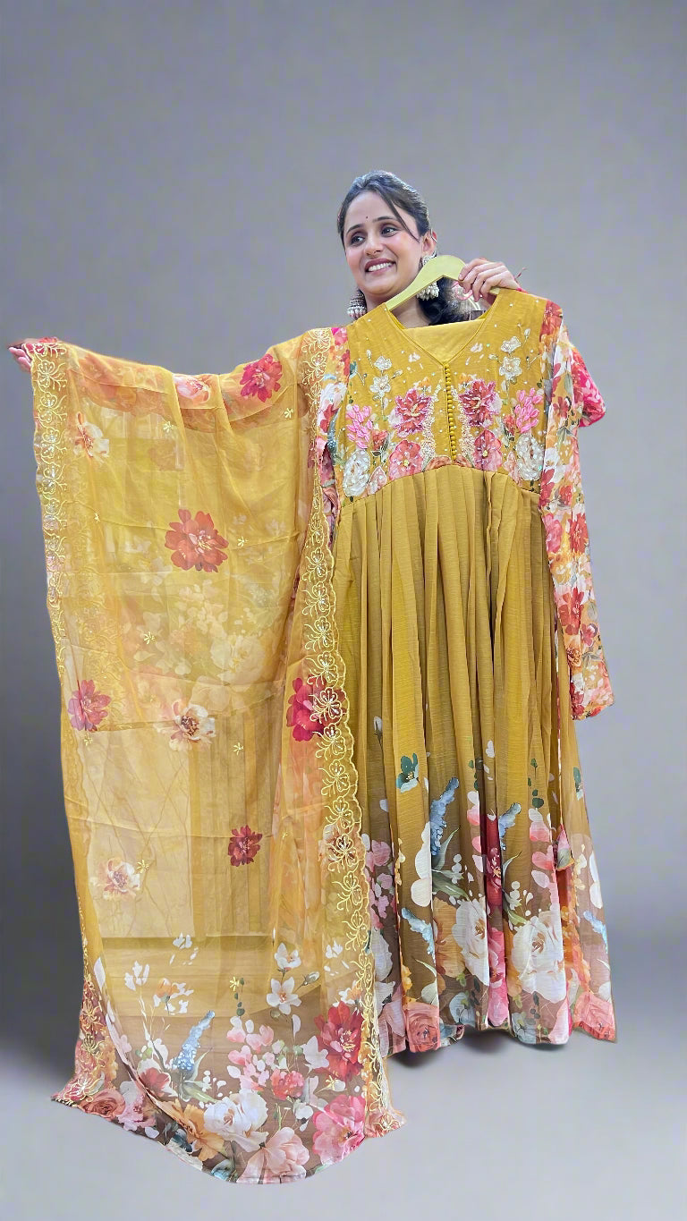 avya shiffon anarkali suit