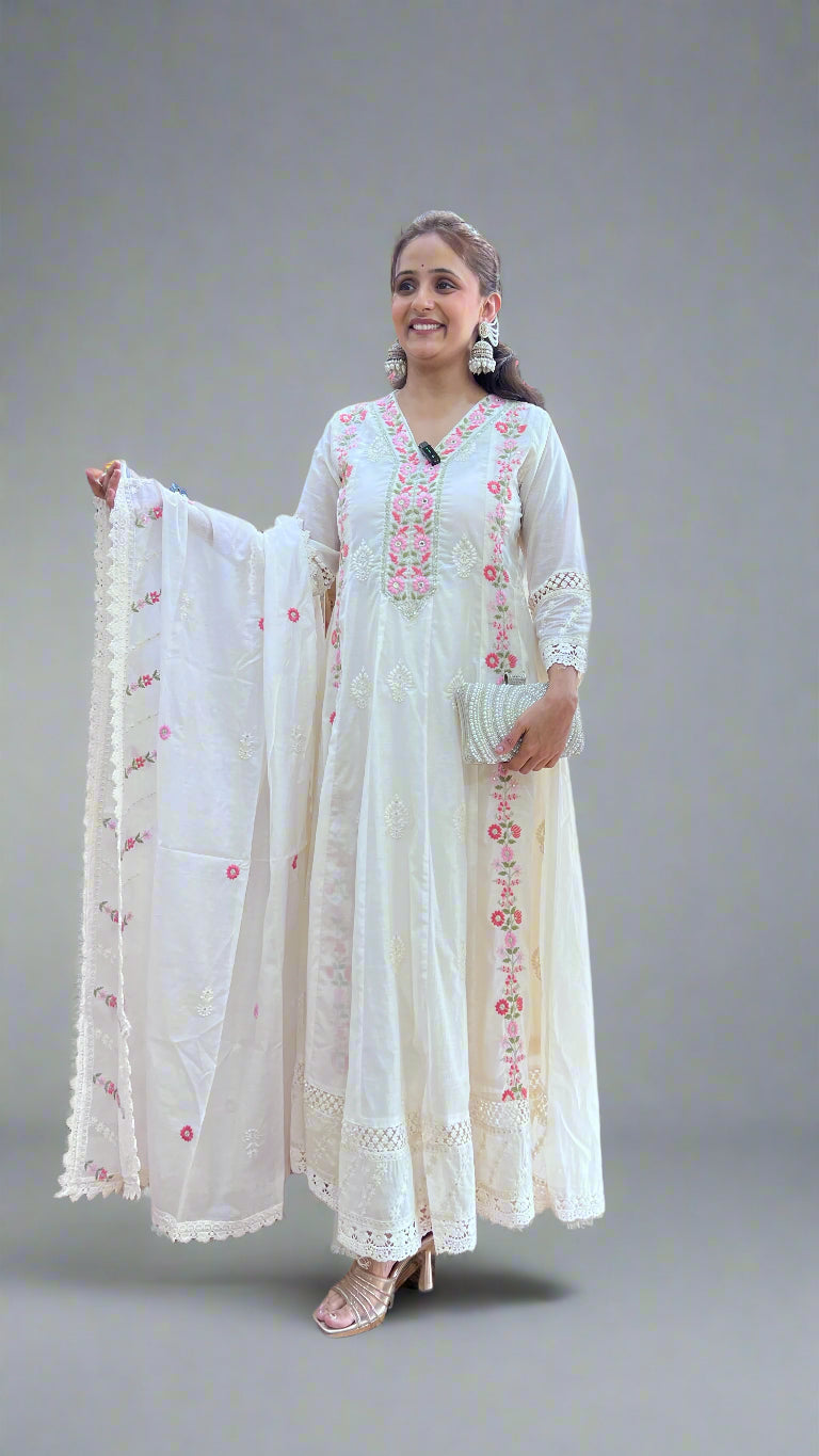 avni embroidered anarkali suit