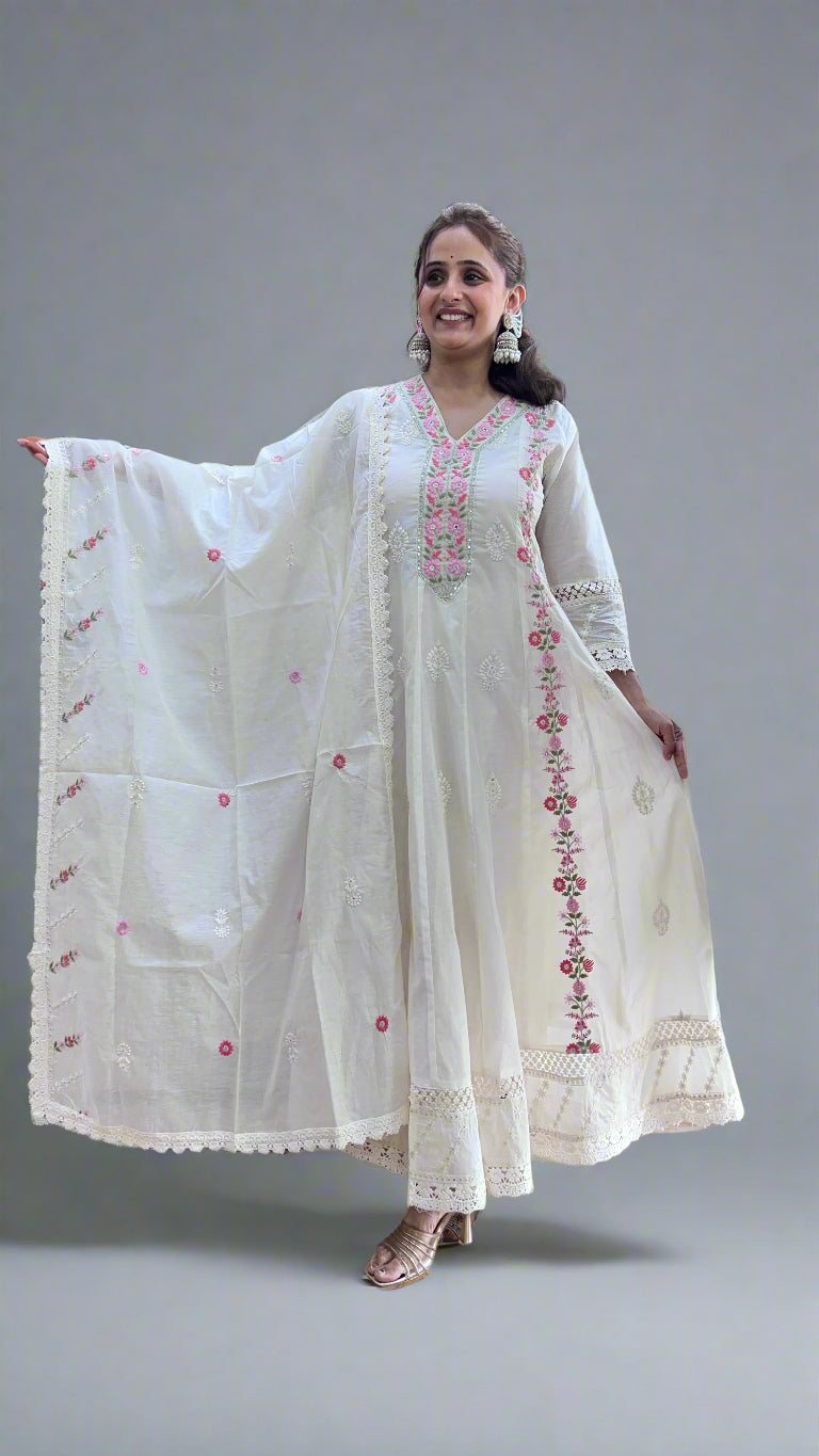 avni embroidered anarkali suit