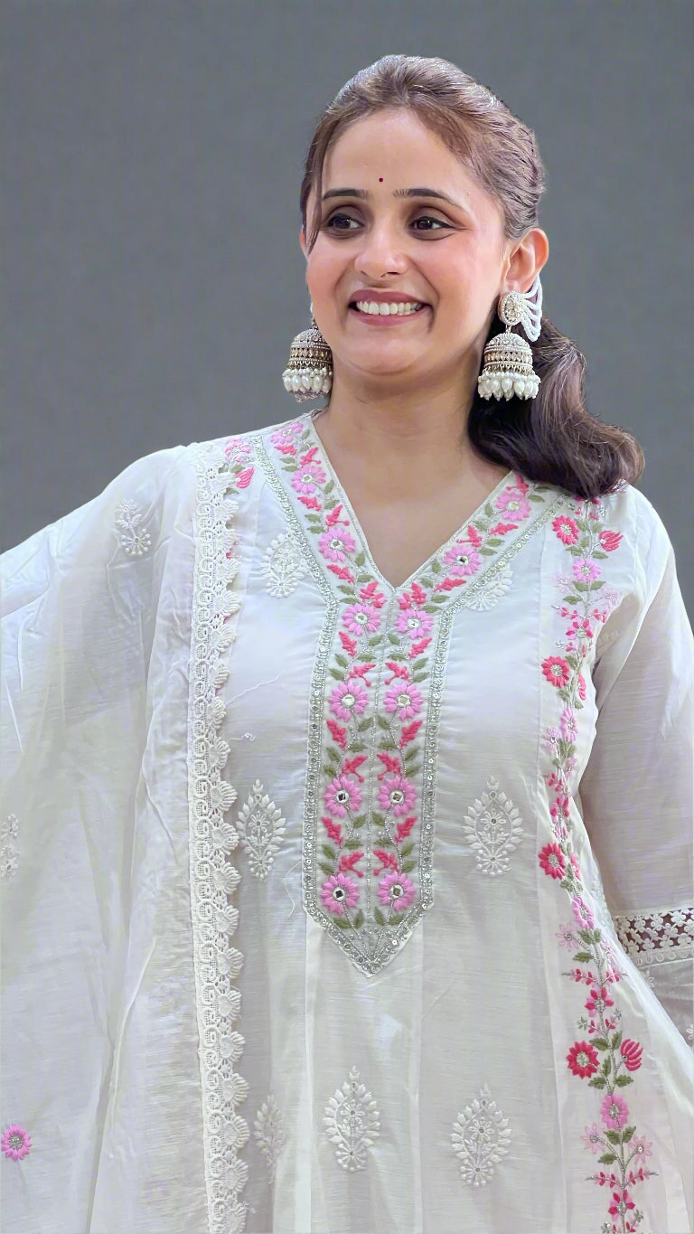 avni embroidered anarkali suit