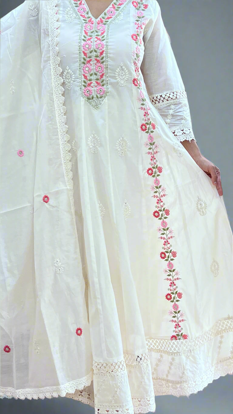 avni embroidered anarkali suit