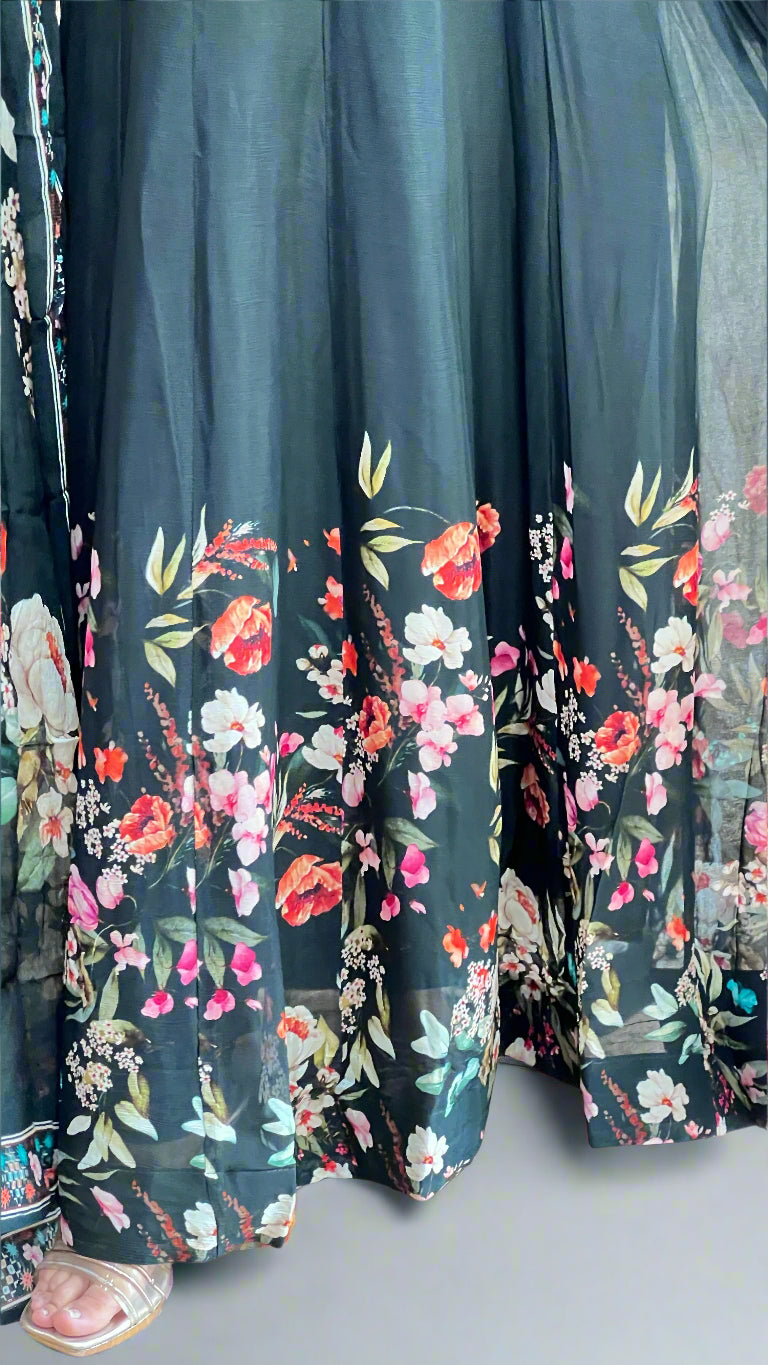 pure chinon anarkali suit