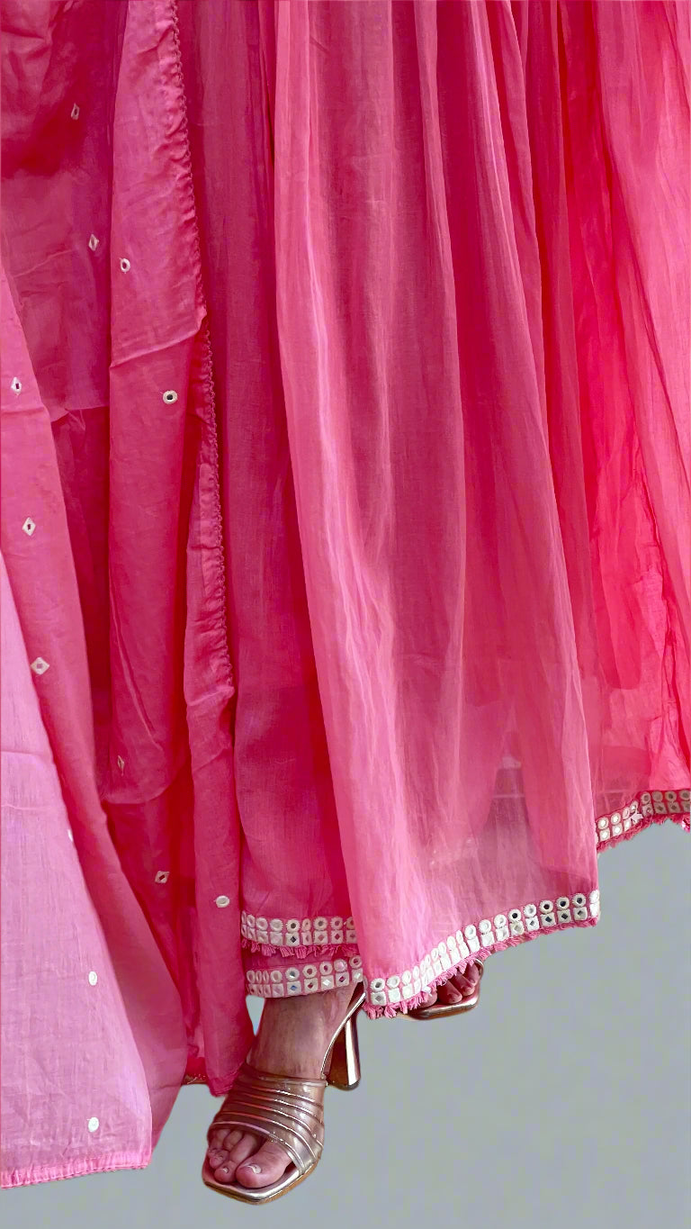 foil work mul anarkali suit