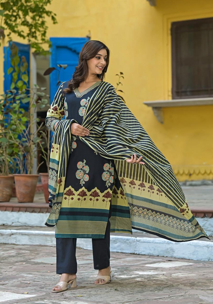 Achu cotton printed suit