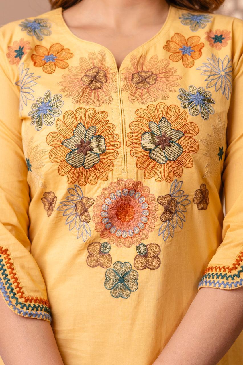 embroidered cotton suit