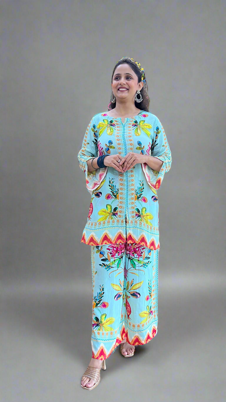 pure crape cord set ( digital print )