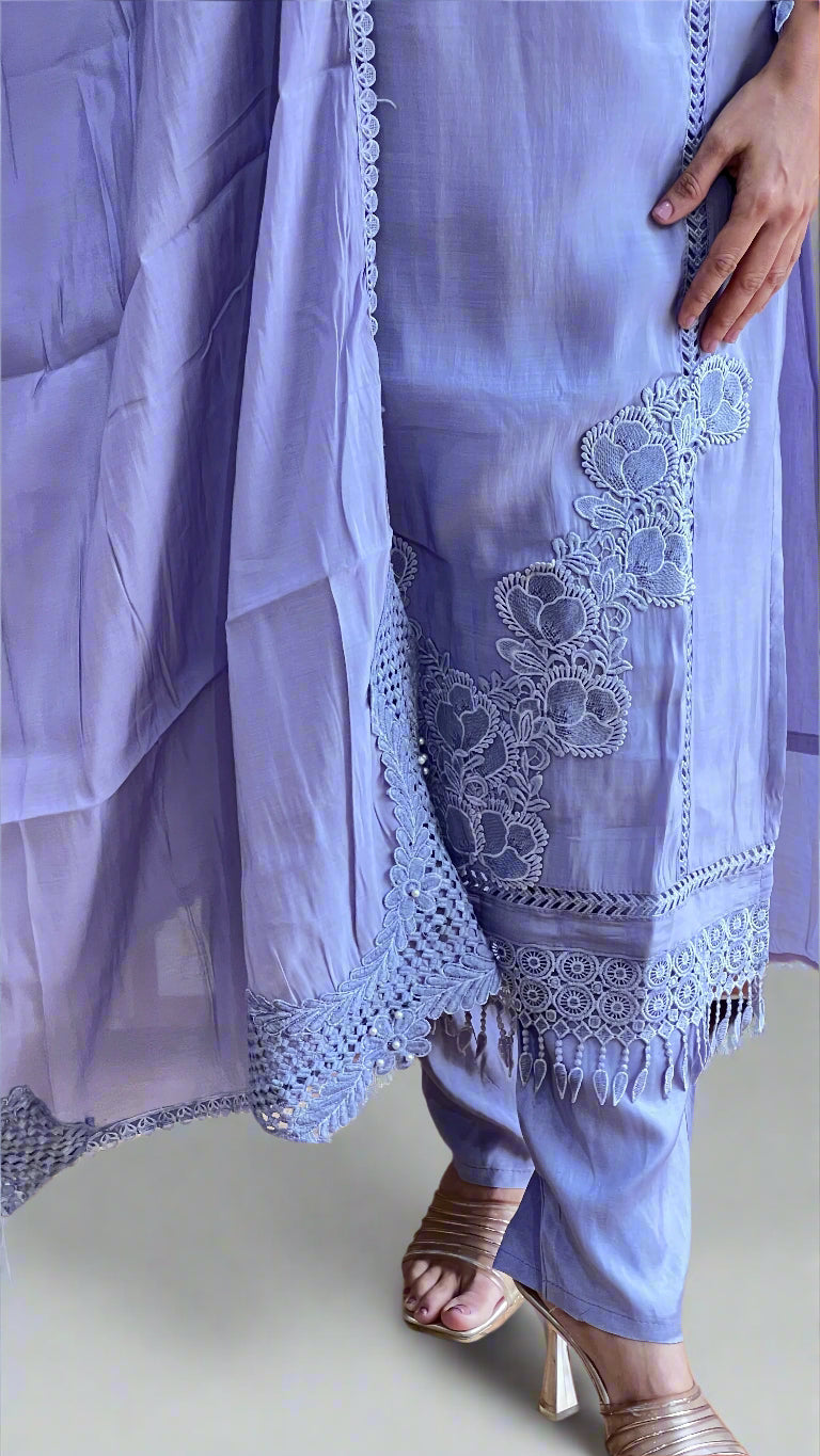 Chanderi mul pakistani suit