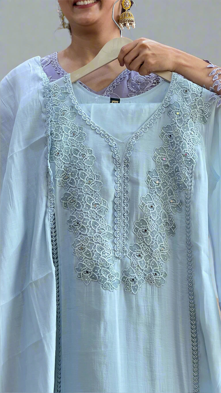 Chanderi mul pakistani suit