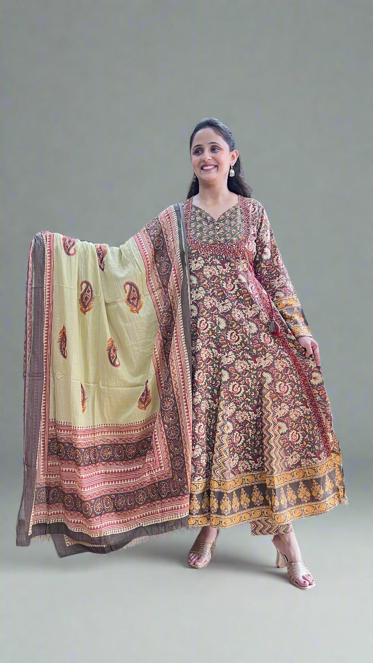 Anrakha style cotton suit (Anarkali)