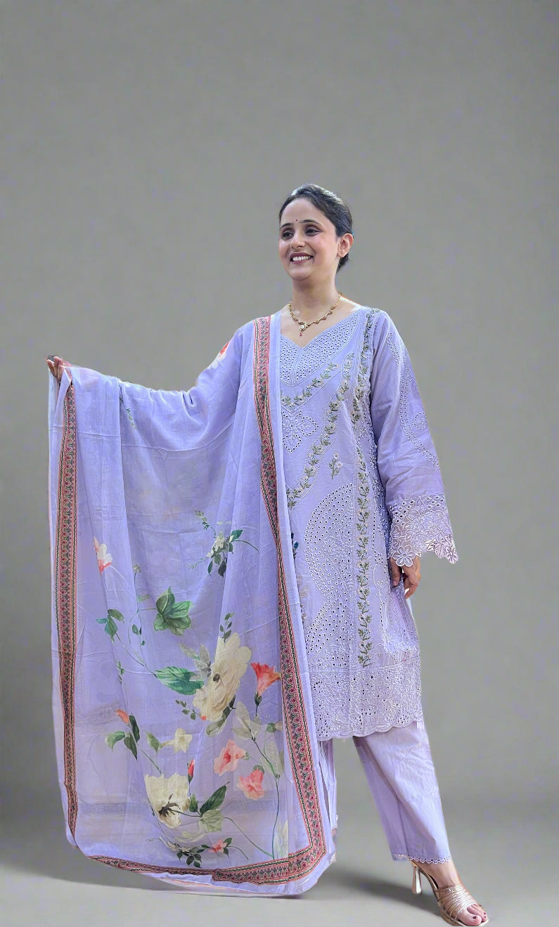 Broad neck pakistani suit