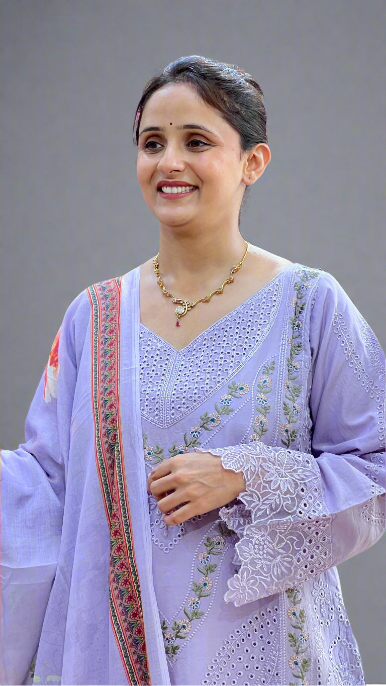 Broad neck pakistani suit