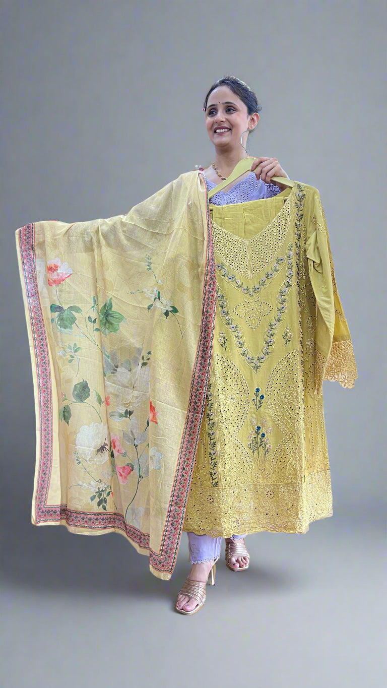 Broad neck pakistani suit