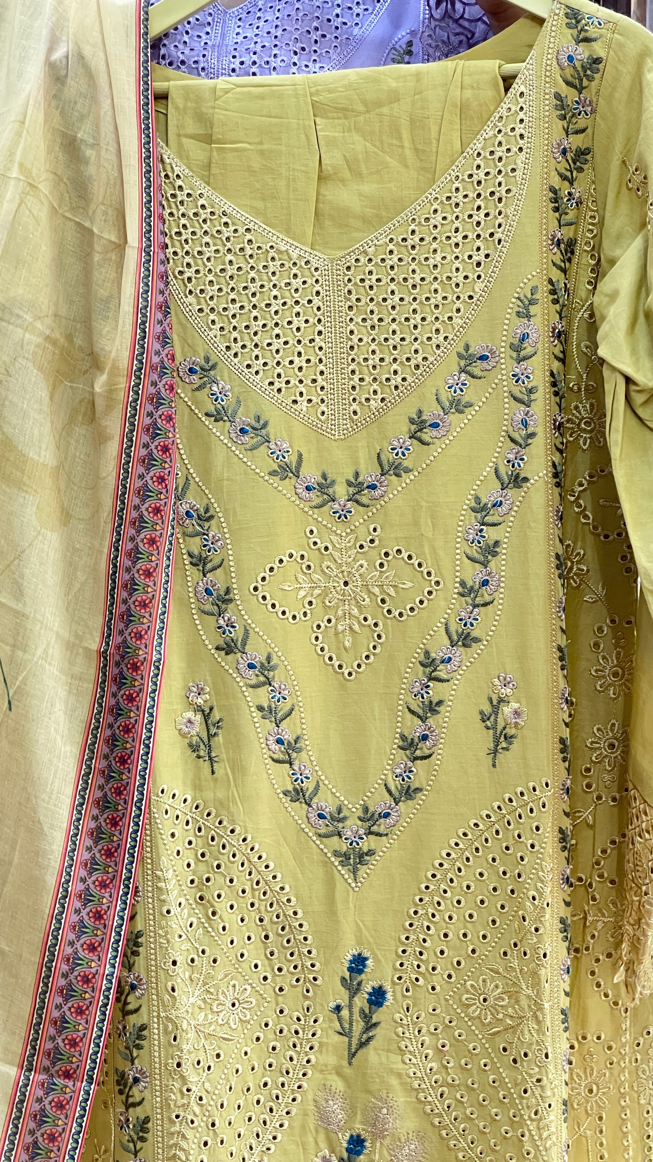 Broad neck pakistani suit