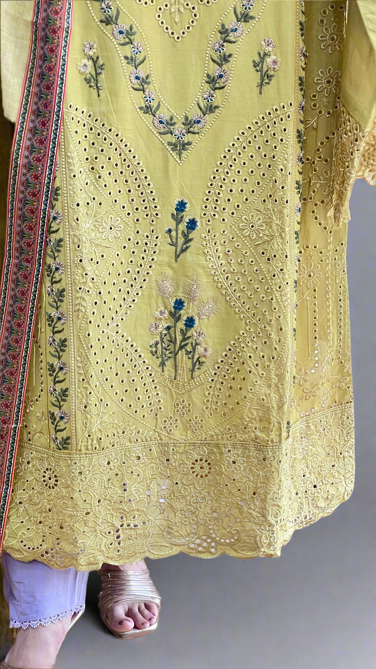 Broad neck pakistani suit