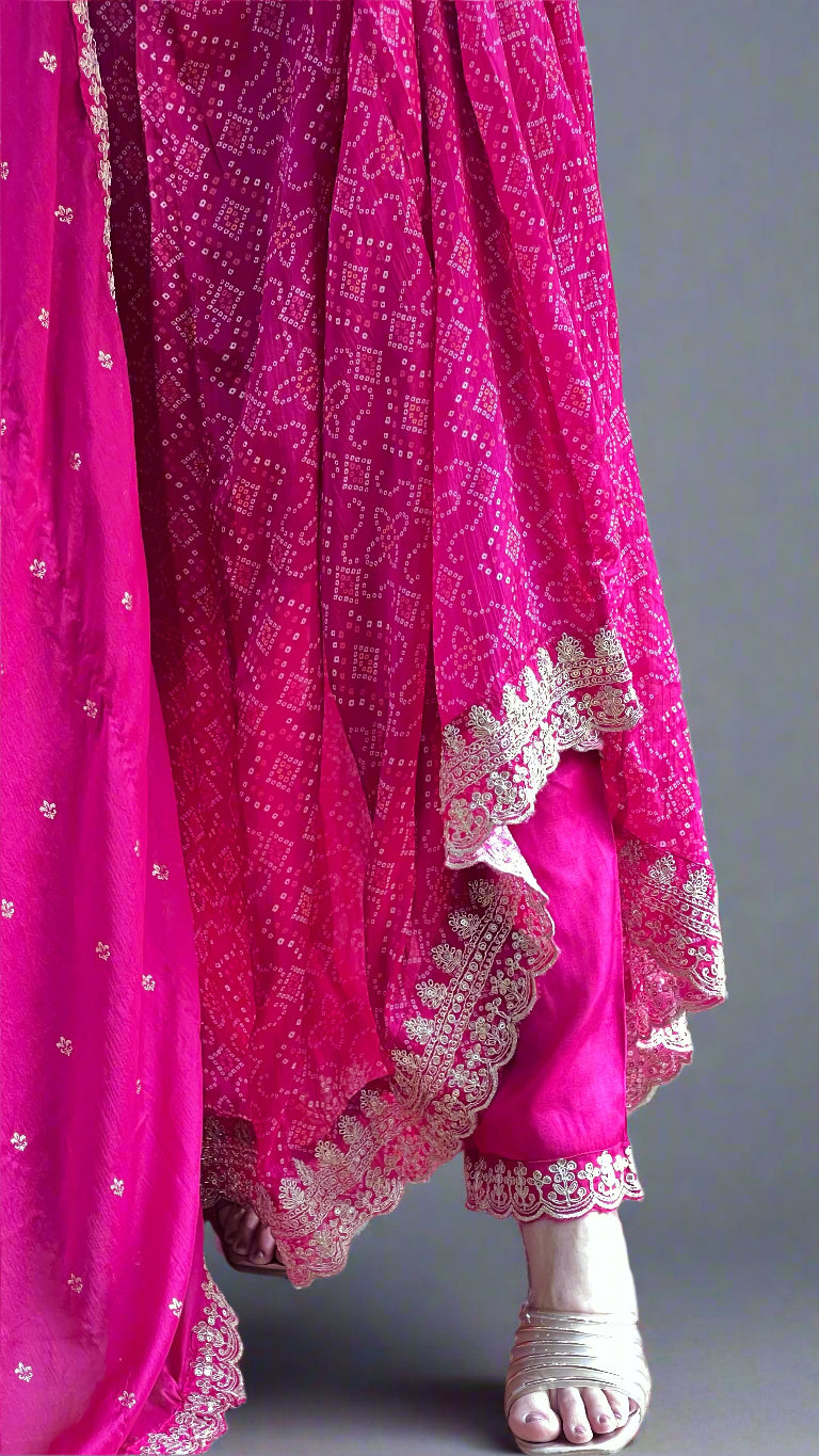 Pure chinon anarkali suit