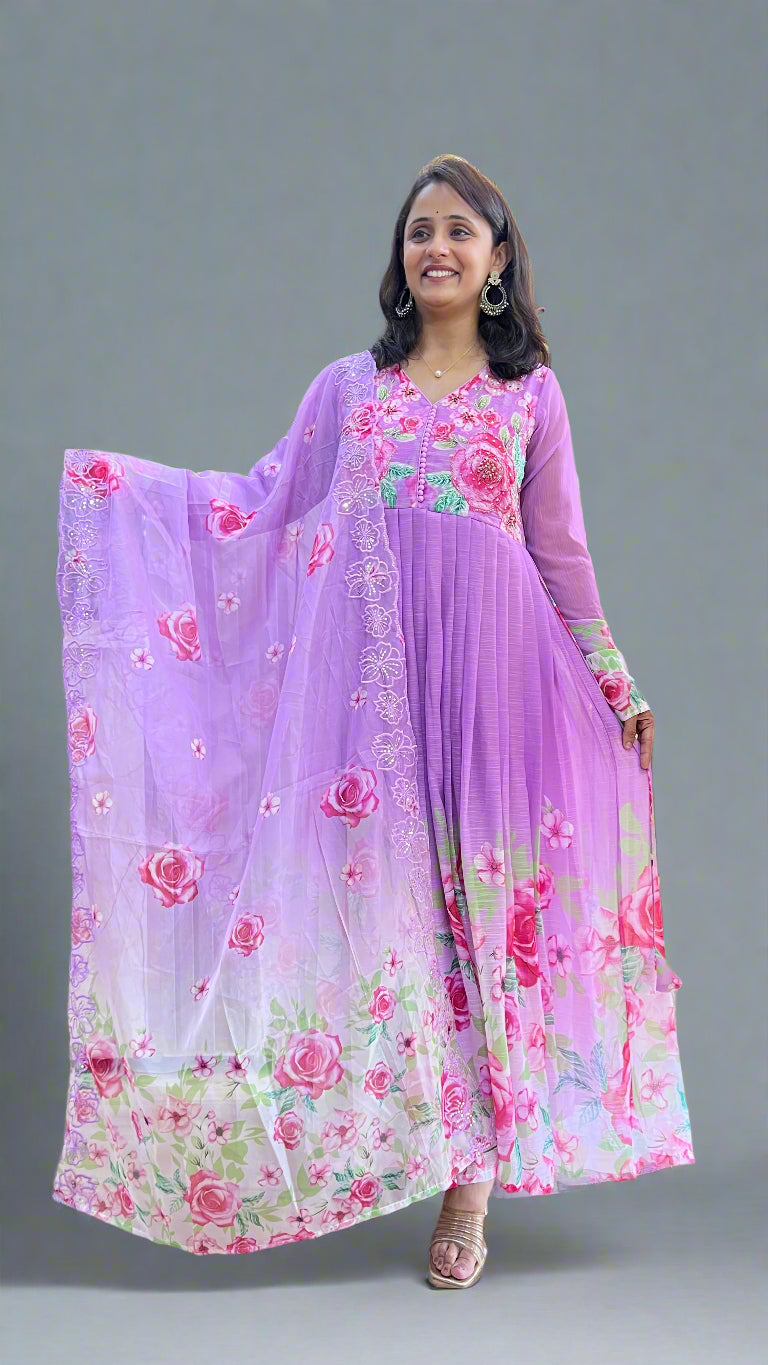 Anarkali chiffon suit