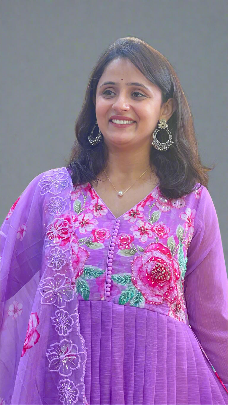 Anarkali chiffon suit