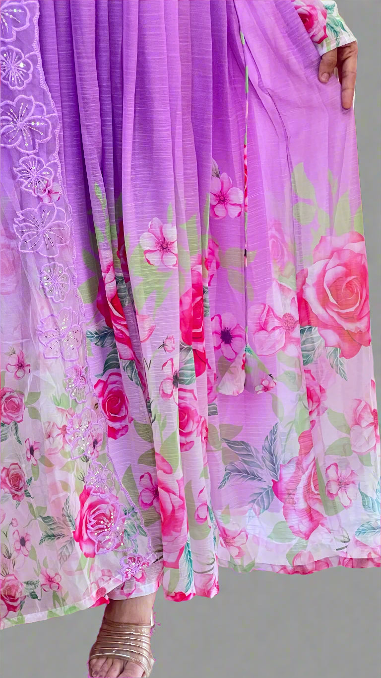 Anarkali chiffon suit