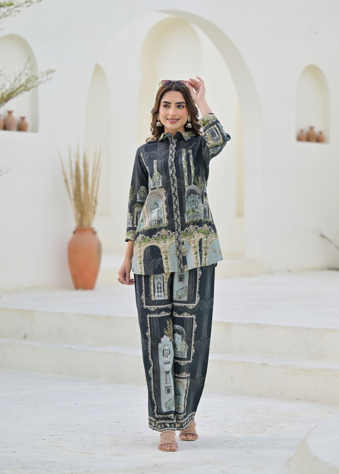 Linen printed cord set