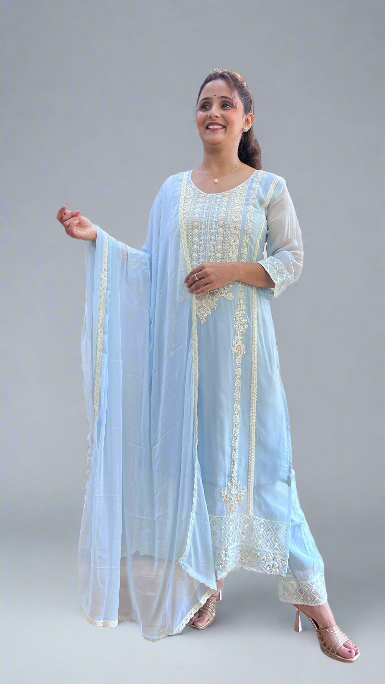 Ahana hand embroidered suit