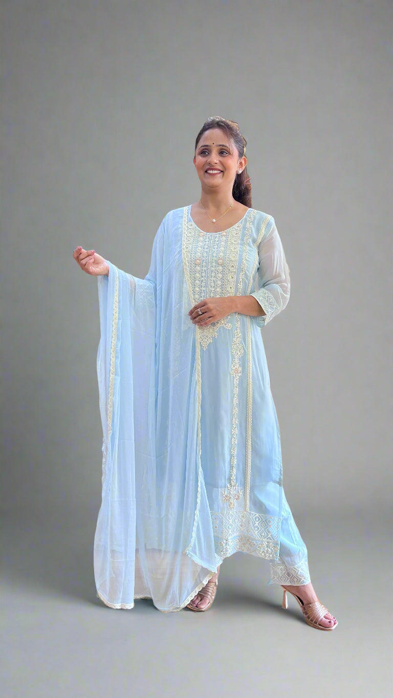 Ahana hand embroidered suit