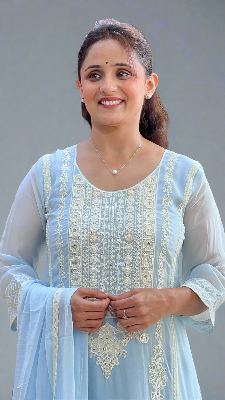 Ahana hand embroidered suit