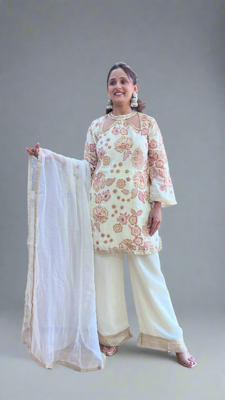 Amha ivory designer suit