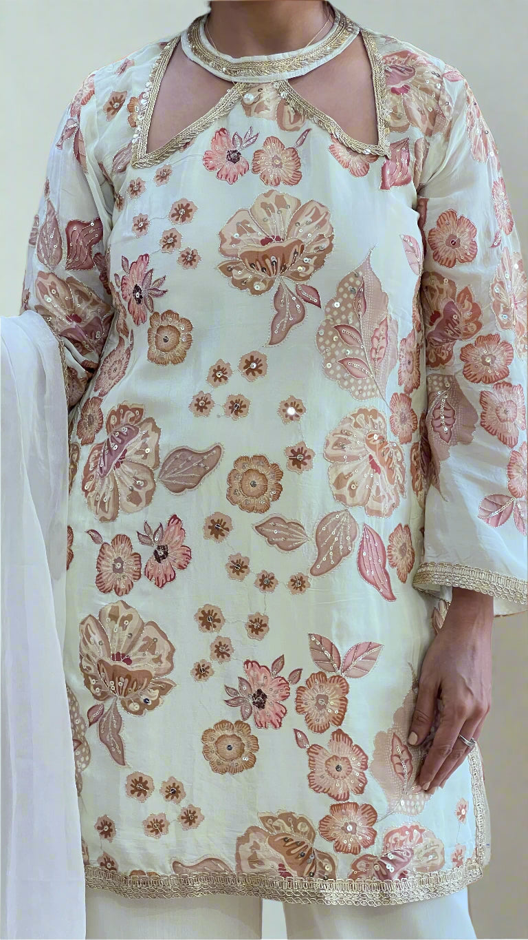 Amha ivory designer suit