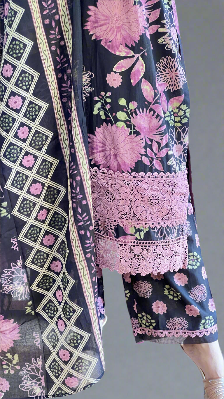 Akam black pakistani suit