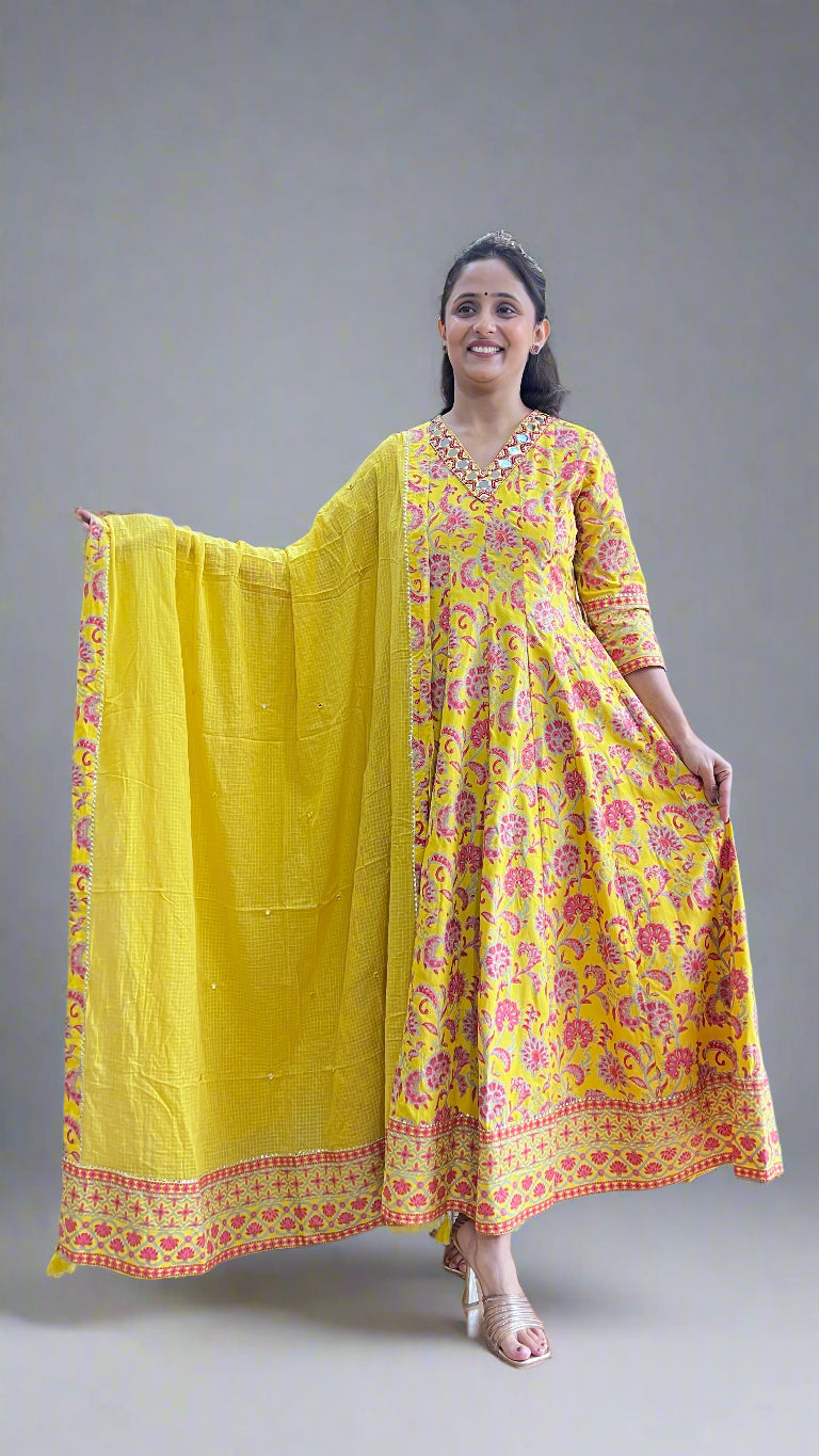 Anu anarkali kurta with dupatta