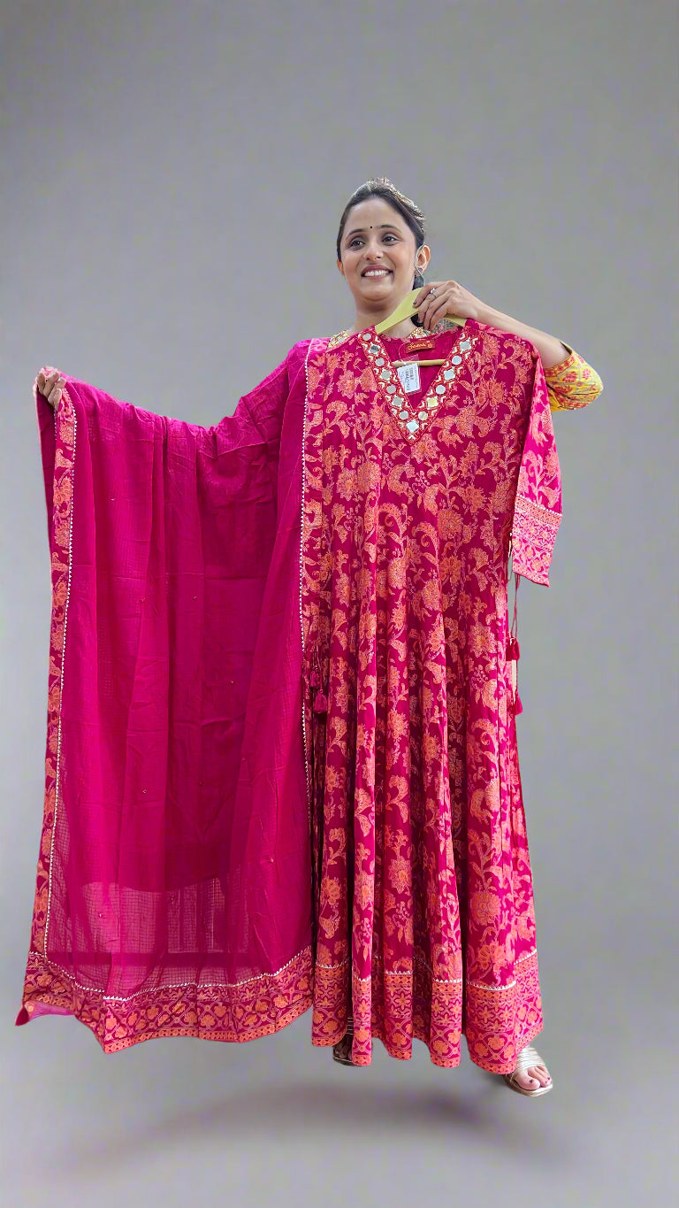 Anu anarkali kurta with dupatta