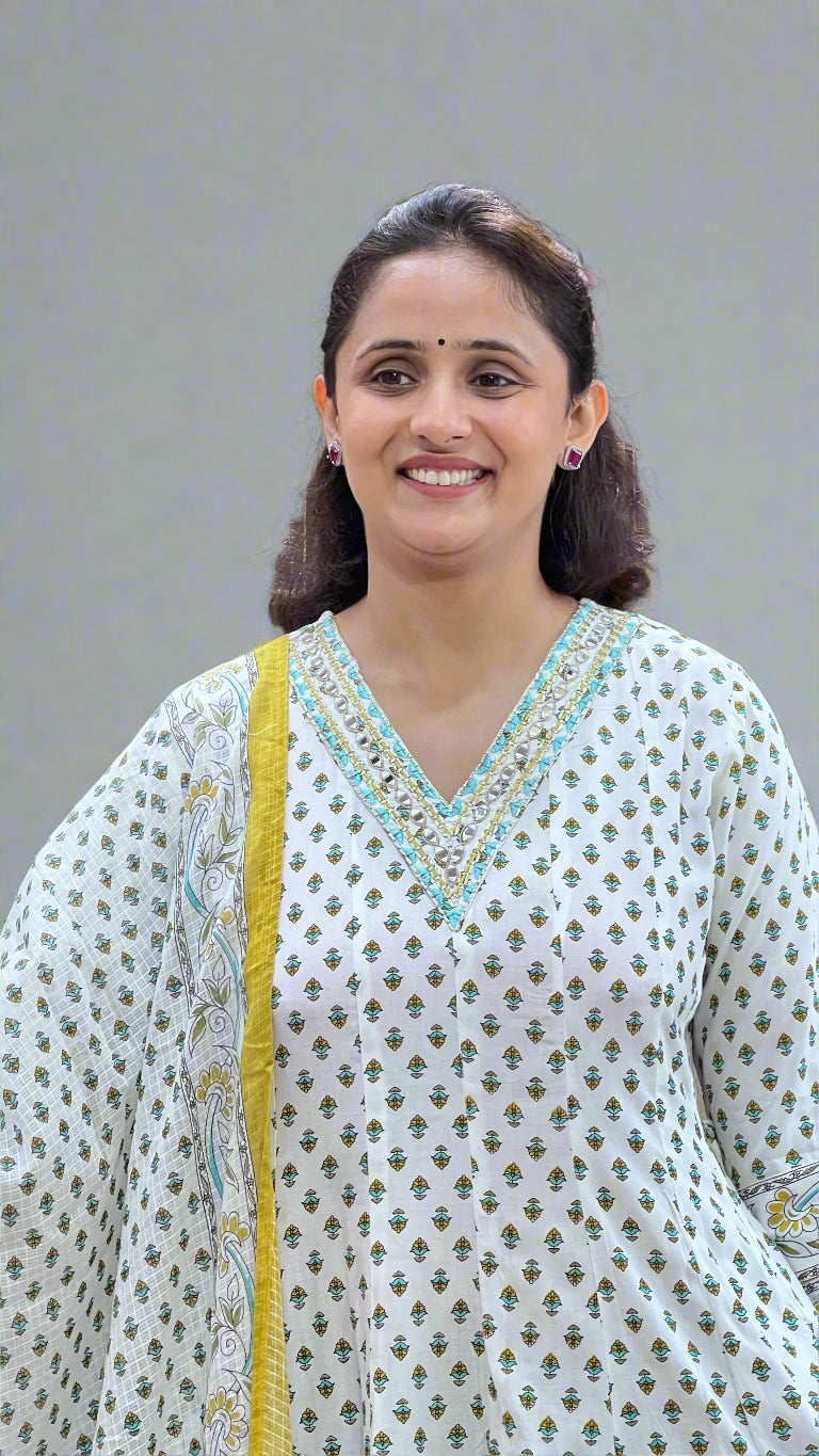 Anni rayon anarkali  kurta with dupatta