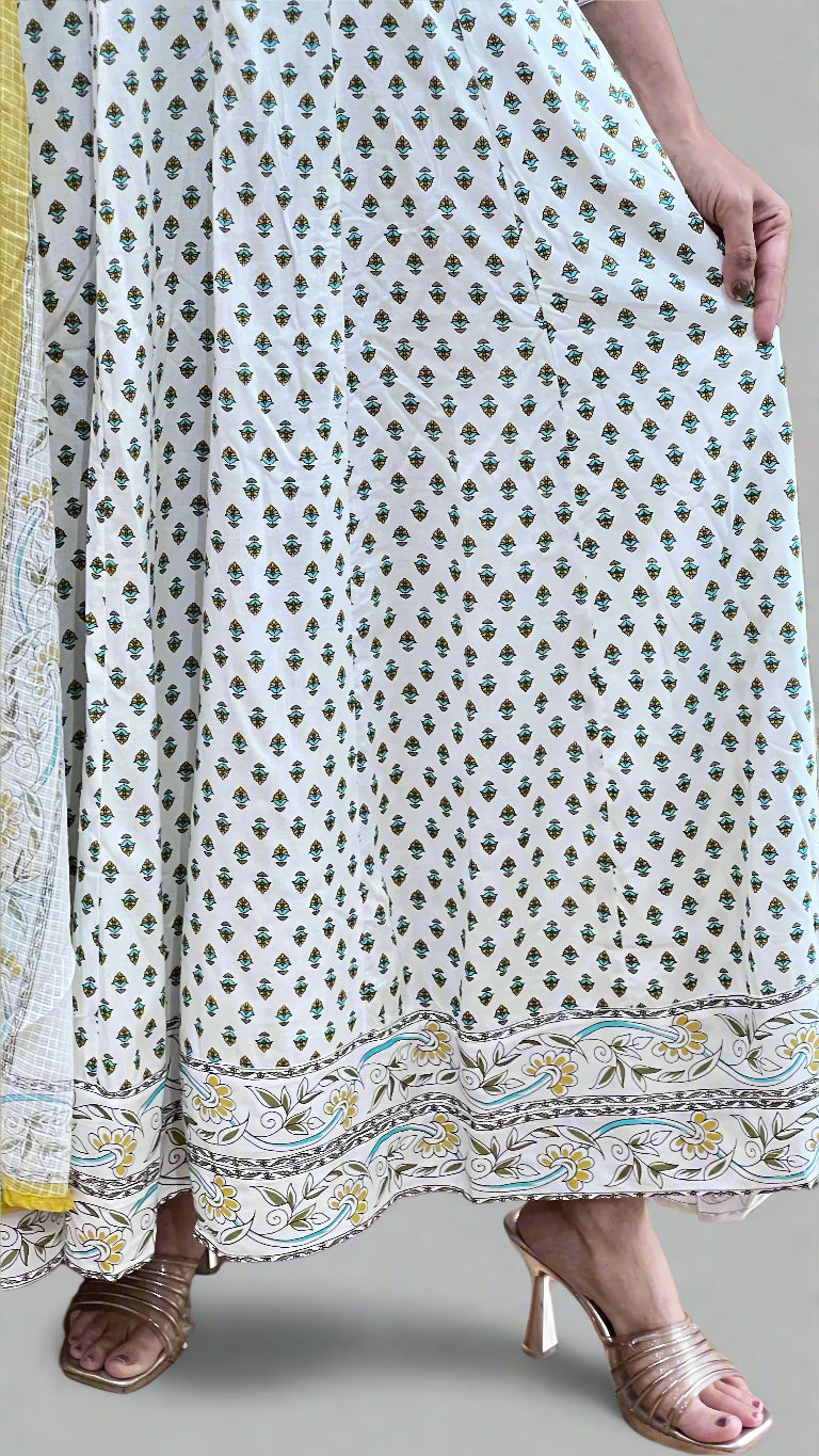 Anni rayon anarkali  kurta with dupatta