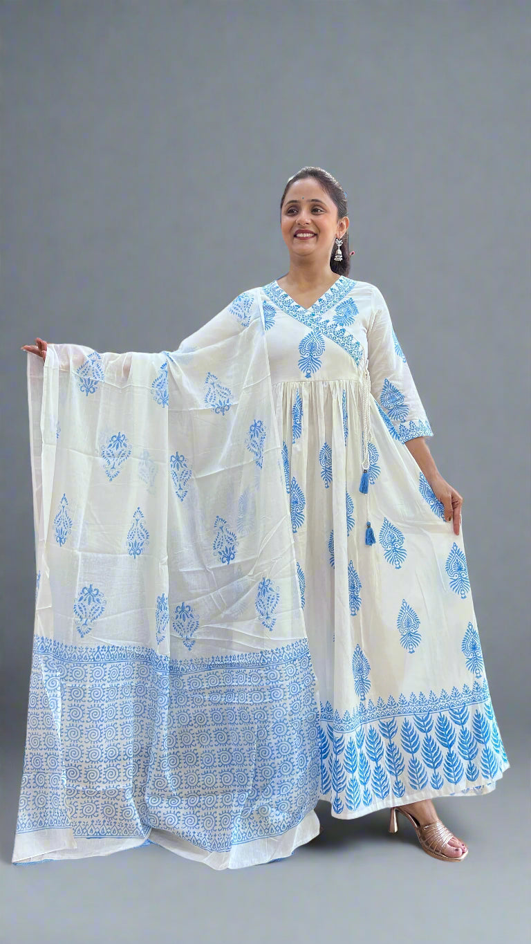 Mul mul kurta with dupatta