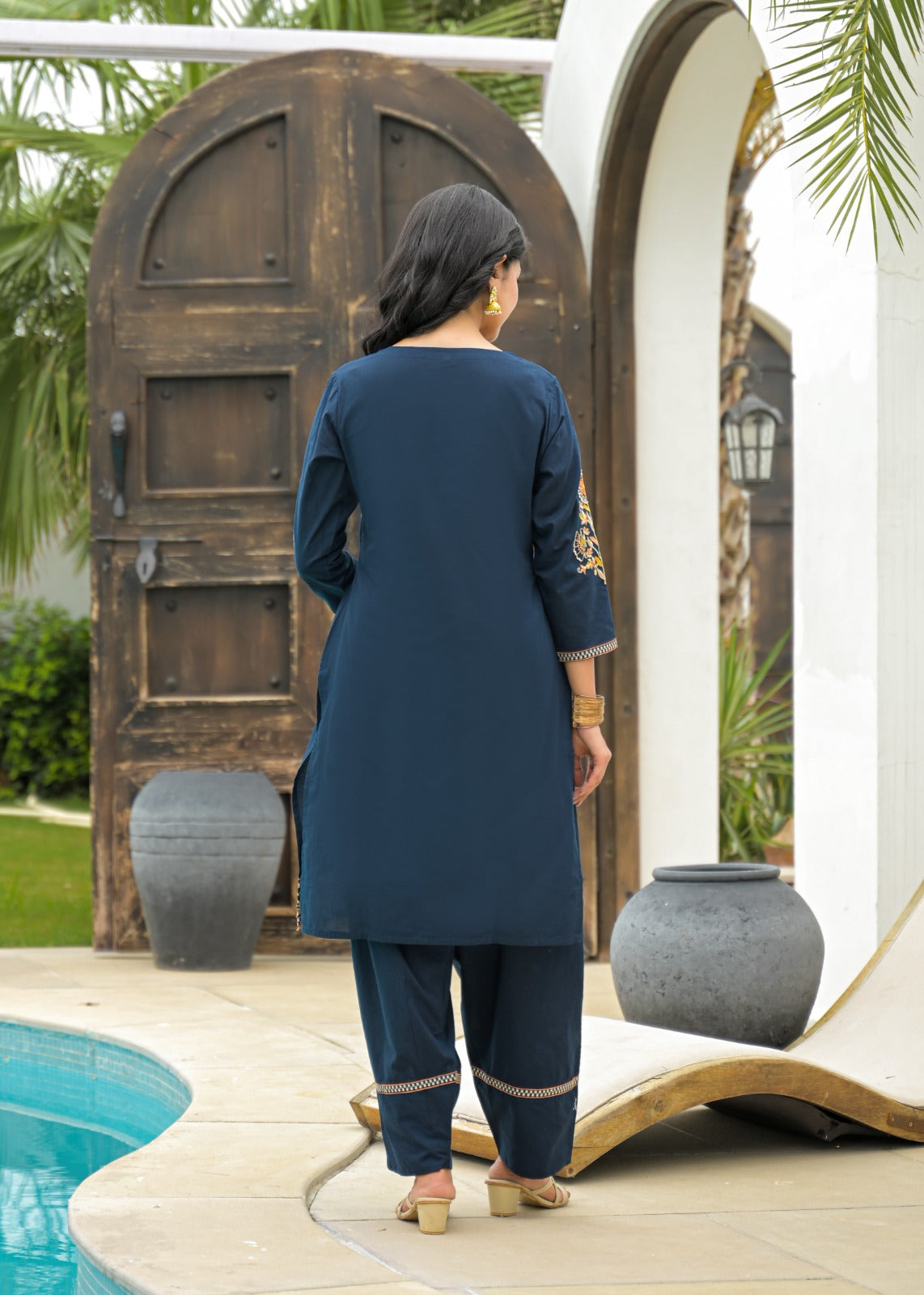 Embroidered farshi salwar suit