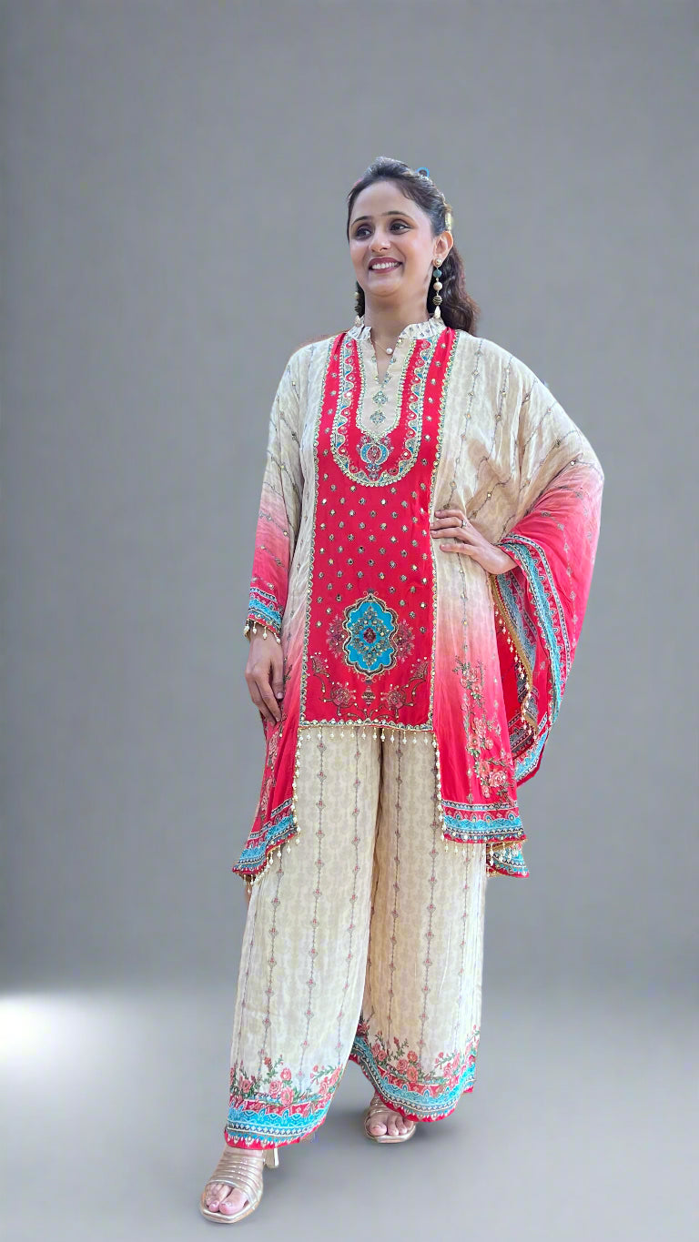 Pure crape kaftan cord