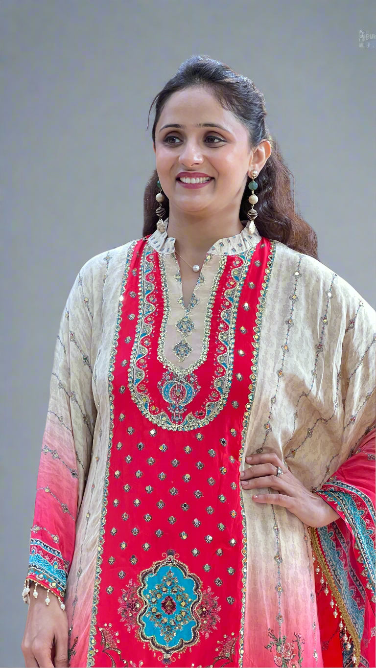 Pure crape kaftan cord