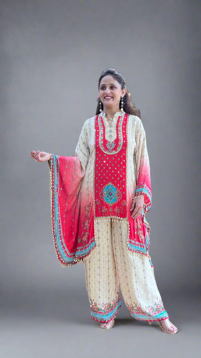 Pure crape kaftan cord