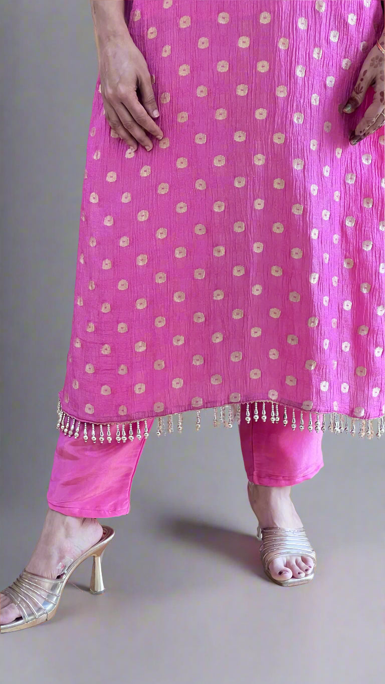 Crush tissue phiran ( mirror work )