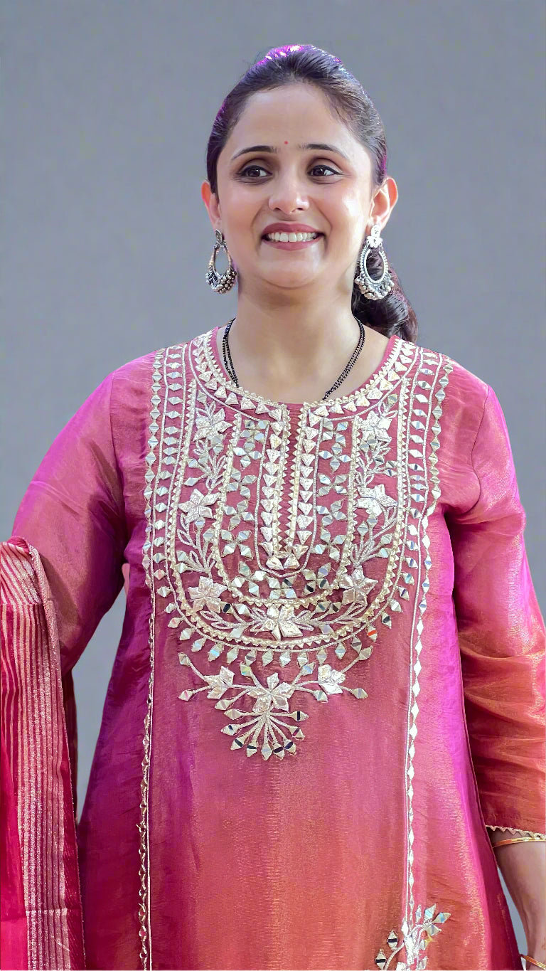 Gotta patti work suit (shimmer tissue )